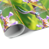 Aquamarine und lila Libelle Geschenkpapier (Rolleneckpunkt)