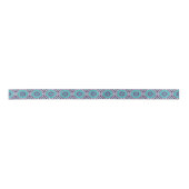 Aquamarine und Lila Mandala Bold Geometric Symmetr Satinband (Vorderseite)