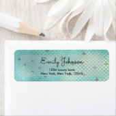 Aquamarine und Lila Meerjungenskala Mit Monogramm (Insitu)