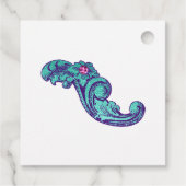 Aquamarine und Lila Meerjungfrau Geschenkanhänger (Rückseite)