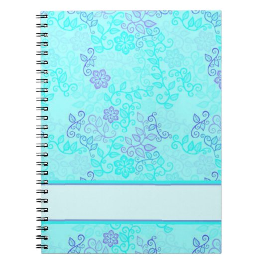 Aquamarine und lila Reben Notizblock (Vorderseite)