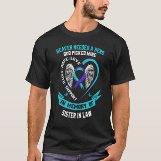 Aquamarine und Lila Ribbon Suicide Awareness Shirt