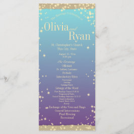 Aquamarine und Lila Rustikale Ombre" Hochzeit Programm