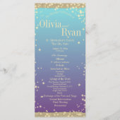 Aquamarine und Lila Rustikale Ombre" Hochzeit Programm (Vorderseite)