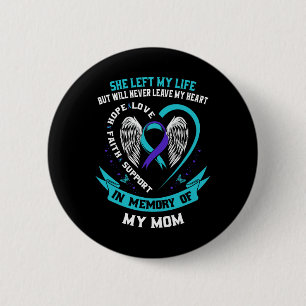 Aquamarine und Lila Selbstmordbewusstsein Band Mam Button