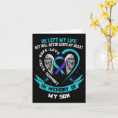 Aquamarine und Lila Selbstmordbewusstsein Karte (Gelbe Blume)