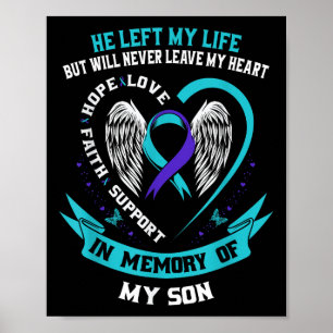 Aquamarine und Lila Selbstmordbewusstsein Poster