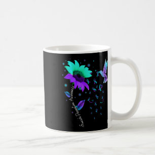 Aquamarine und Lila Sonnenblume Hummingbird Suicid Kaffeetasse