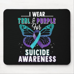 Aquamarine und Lila Unterstützung Selbstmordbewuss Mousepad