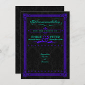 Aquamarine und Lila Zimmer im Posterstil Begleitkarte (Vorne/Hinten)