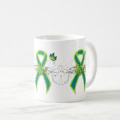 Aquamarine und Limettengrüne Multifunktionsleiste Kaffeetasse (VorderseiteRechts)