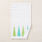 Aquamarine und Limettengrüne Weihnachtsbäume Perso Badhandtuch Set (Handtuch)