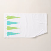 Aquamarine und Limettengrüne Weihnachtsbäume Perso Badhandtuch Set (Handtuch)