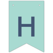 Aquamarine und Marine Dots Wimpelkette (Zweite Fahne)