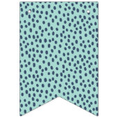 Aquamarine und Marine Dots Wimpelkette (Erste Fahne)