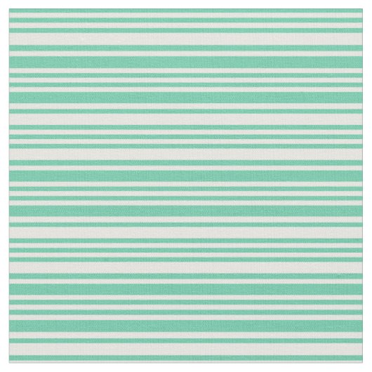 Aquamarine und Minzcreme, gestreift Stoff (Nahaufnahme)