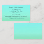 Aquamarine und Minze Green Wedding Card Begleitkarte (Vorne/Hinten)