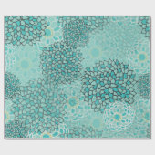 Aquamarine-und Minzen-Blumen-Explosion Geschenkpapier (Flach)