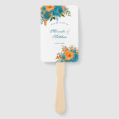 Aquamarine und orangefarbene Blumenhochzeit Vielen Fächer (Vorderseite)