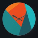 Aquamarine und orangefarbene Wandleuchte Große Wanduhr<br><div class="desc">Farbige aquamarin- und orangefarbene Wandleuchte</div>
