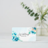 Aquamarine und Pfirsichfarben-Blumenzettel Visitenkarte (Stehend Vorderseite)