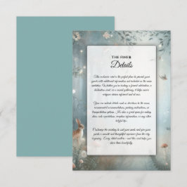 Aquamarine und pfirsichfarbene Waldhochzeit Begleitkarte