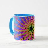 Aquamarine und rosa Burst Tasse (Vorderseite Links)
