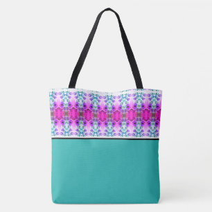 Aquamarine und rosa, florale Akzentuierung Tasche