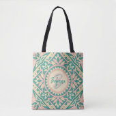 Aquamarine und rosa Frühlingsgarten Tasche (Vorderseite)