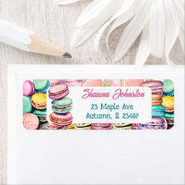 Aquamarine und rosa Macaron-Cookies