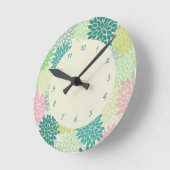 Aquamarine und rosa Mäuse Runde Wanduhr (Winkel)