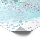 Aquamarine und rosa Meeresqualle Wasserthema Poster (Ecke)
