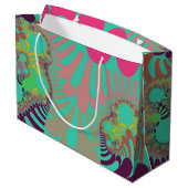 Aquamarine und rosa Mod Große Geschenktüte (Rückseite Schrägansicht)