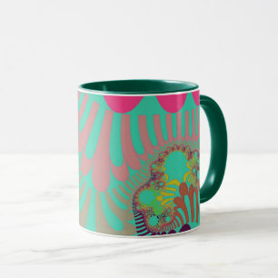 Aquamarine und rosa Mod Tasse
