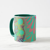 Aquamarine und rosa Mod Tasse (Vorderseite Links)