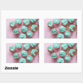 Aquamarine und rosa Niedliche Mini-Cupcakes Rechteckiger Aufkleber (Blatt)