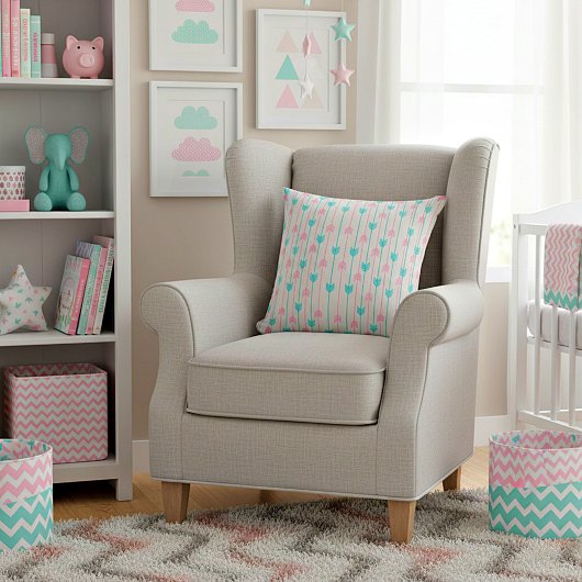 Aquamarine und rosa Pfeile Kissen