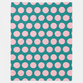 Aquamarine und rosa Polka-Punkte Fleecedecke