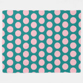 Aquamarine und rosa Polka-Punkte Fleecedecke (Vorderseite (Horizontal))
