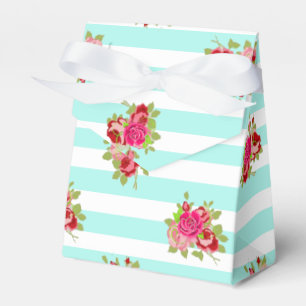Aquamarine und rosa Roses Candy Favor Bag Geschenkschachtel