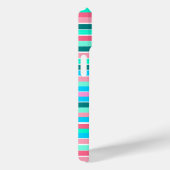 Aquamarine und rosa Streifen Case-Mate iPhone Hülle (Rückseite / Rechts)