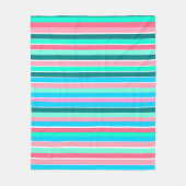 Aquamarine und rosa Streifen Fleecedecke (Vorderseite)