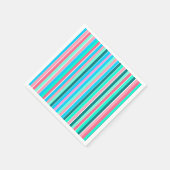Aquamarine und rosa Streifen Serviette (Ecke)