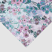 Aquamarine und rosafarbene Weinreben Delikate Blum Seidenpapier (Ausschnitt)