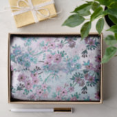 Aquamarine und rosafarbene Weinreben Delikate Blum Seidenpapier (Geschenk)