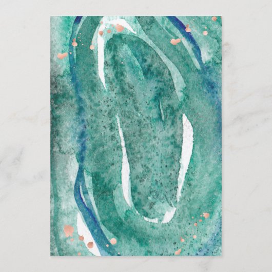 Aquamarine und Rose Gold Geode Brautparty Admin Ca Hinweiskarte (Rückseite)