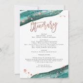 Aquamarine und Rose Gold Geode Junggeselinnen-Absc Einladung (Rückseite)