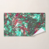 Aquamarine und Rot, mit schwarzem mattschwarzem Sc Badhandtuch Set (Handtuch)