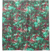 Aquamarine und Rot, mit schwarzem mattschwarzem Sc Duschvorhang (Vorderseite)