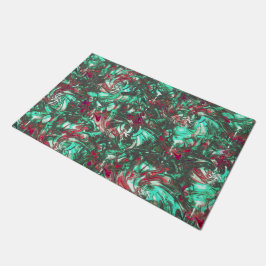 Aquamarine und Rot, mit schwarzem mattschwarzem Sc Fußmatte